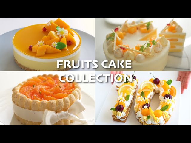 4 kinds of fruit cake🍊🥭 mango rare cheese / mango shortcake / orange charlotte cake /cake decorating