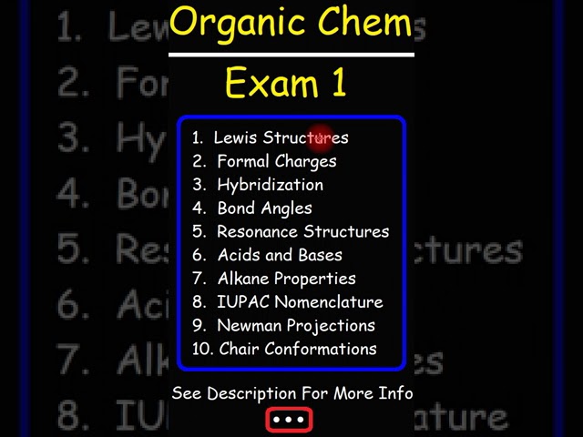 Organic Chemistry Exam 1 Review - #Shorts
