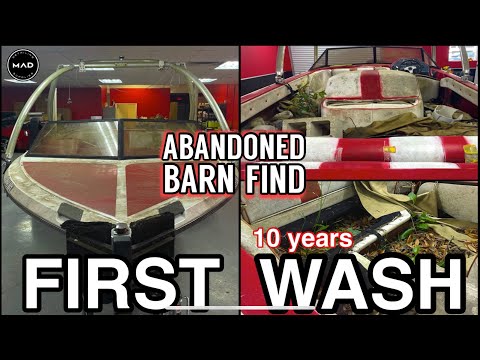 ABANDONED BARN FIND First Wash In 10 Years! Nasty Ski Boat | Satisfying Car Detailing Restoration!!