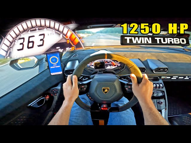 1250HP Lamborghini Huracan TWIN TURBO | 363 KM/H on GERMAN AUTOBAHN