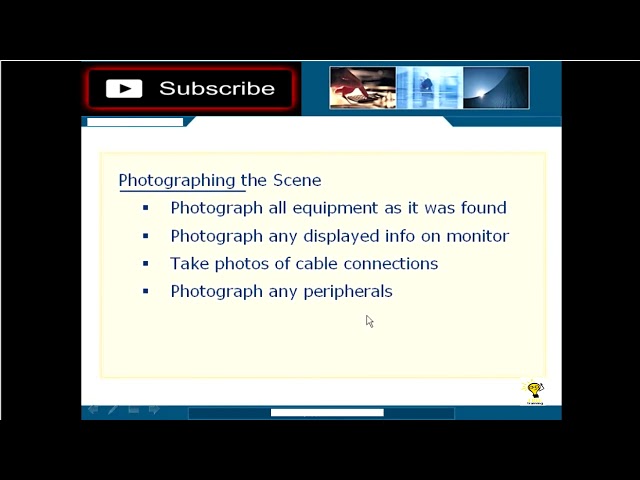 Introduction To Computer Forensics Course - 8 Crime Scene Response