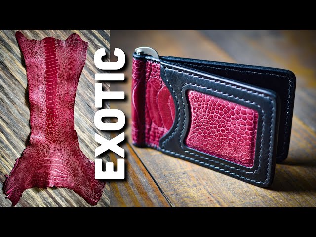 How To Make A Handmade Wallet Using EXOTIC LEATHER - Leather Craft Tutorial