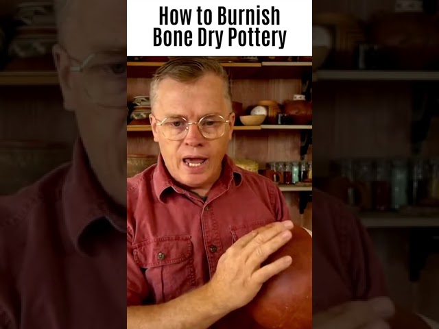 How to burnish bone dry pottery #shorts
