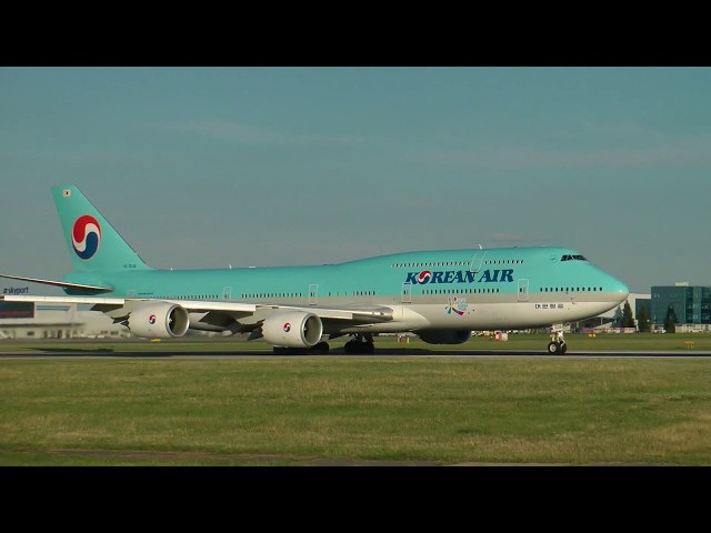 Boeing 747-8 Korean Airlines. One of the most beautiful aircraft in Prague