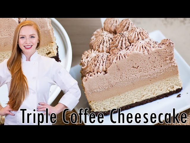 AMAZING Triple Coffee Cheesecake Recipe - My FAVORITE Cheesecake Recipe!
