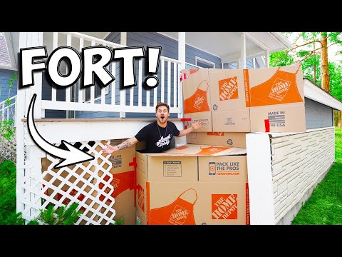 HUGE BOX FORT UNDER OUR HOUSE!