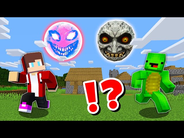 JJ and Mikey VS LUNAR MOON and RED SUN CHALLENGE in Minecraft / Maizen animation