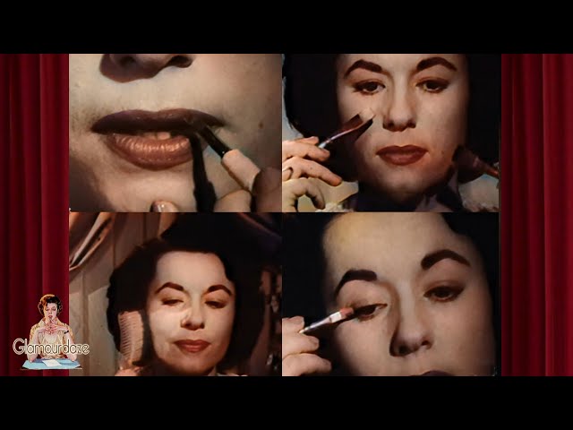 Vintage Makeup Brushes | A Beauty Tutorial 1961 Colorized.