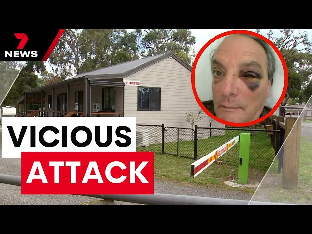 Grandfather rushed to hospital after he was attacked at camping ground | 7 News Australia