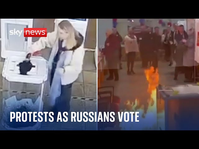 Polling stations attacked as Russians vote in presidential election