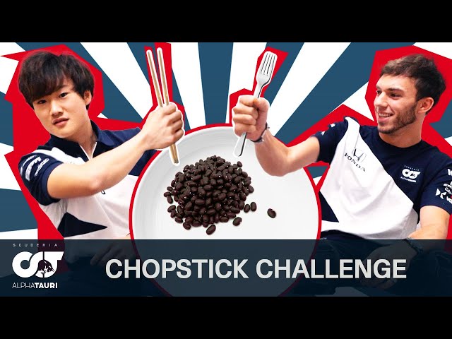 BATTLE OF THE BEANS | Pierre Gasly & Yuki Tsunoda's Chopstick Challenge