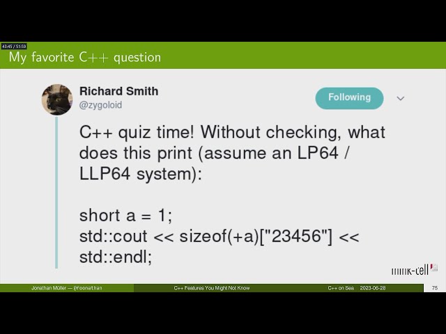 C++ Features You Might Not Know - Jonathan Müller - C++ on Sea 2023