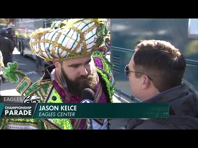 Eagles Super Bowl Parade: Jason Kelce talks with Chad Pradelli