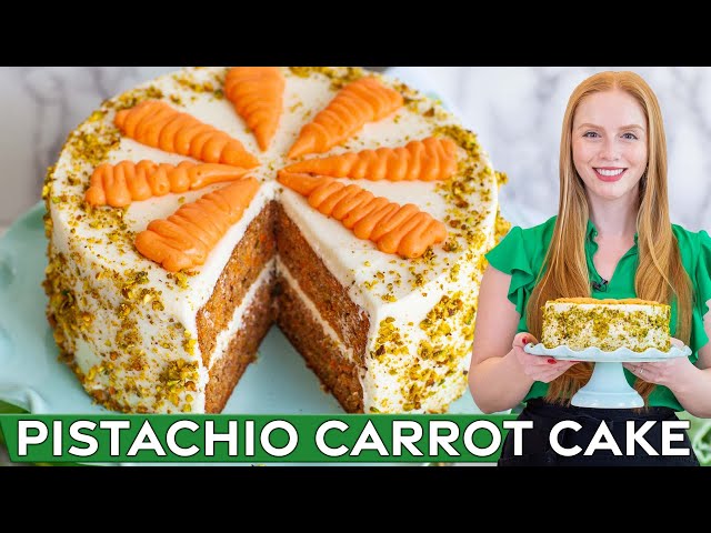 Pistachio Carrot Cake with Cream Cheese Frosting | Perfect for Easter!