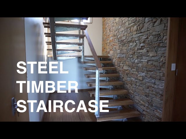 Architectural DIY Steel and Timber Staircase Finished