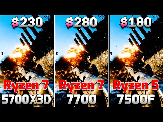 Ryzen 7 5700X3D vs Ryzen 7 7700 vs Ryzen 5 7500F | PC Gameplay Tested