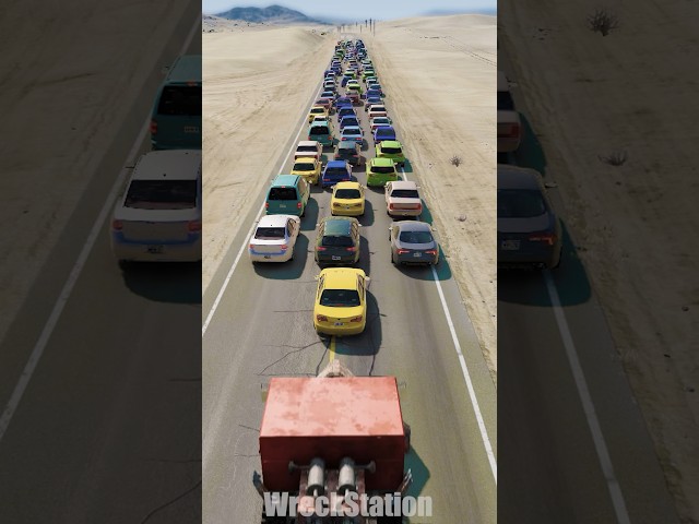 100-Car Traffic Jam: Truck Meltdown! 🤯 #shorts