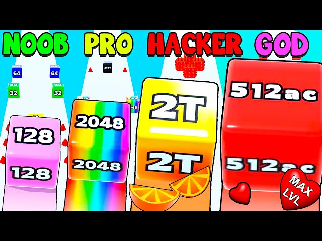 WOW 🤯 Full gameplay in Jelly Run 2048 🔴 COLLECTED ALL THE CUBES! [From 1024 to 2T - Max LVL]