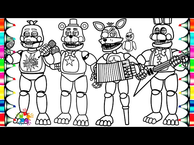 Five Nights at Freddy's Coloring Pages / FNAF 6 Pizzeria Simulator / Coloring Rockstar Animatronics