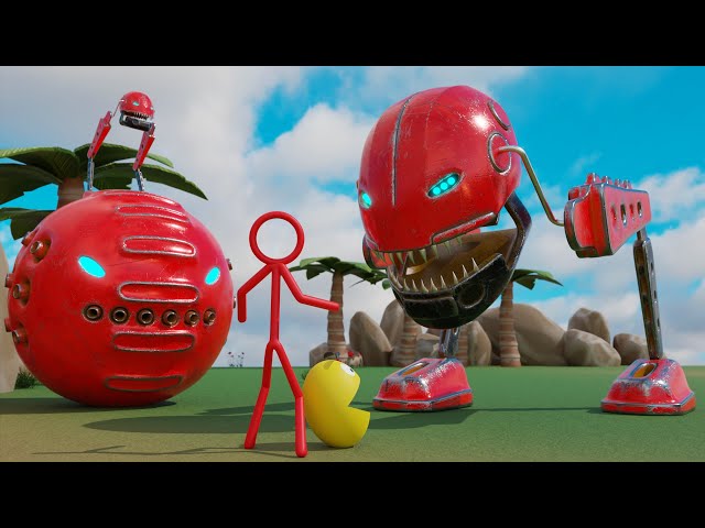 Pacman vs Monsters Compilation | Pacman vs Head, Multigeneric, Lizard, Spider Robot