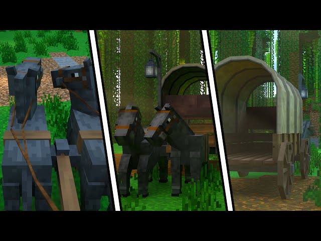 [ HORSE WAGON ] MOD FOR MINECRAFT PE AND BEDROCK