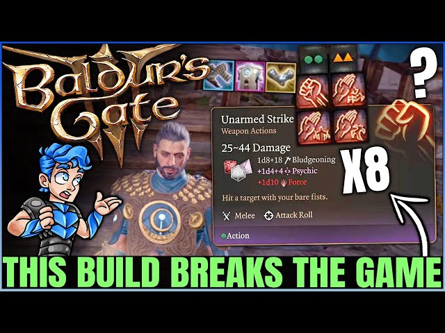 Baldur's Gate 3 - 400+ DAMAGE IN 1 TURN - Best Monk Rogue Build Guide & INCREDIBLE Multiclass!