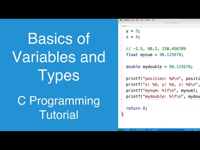 Basics of variables and types | C Programming Tutorial