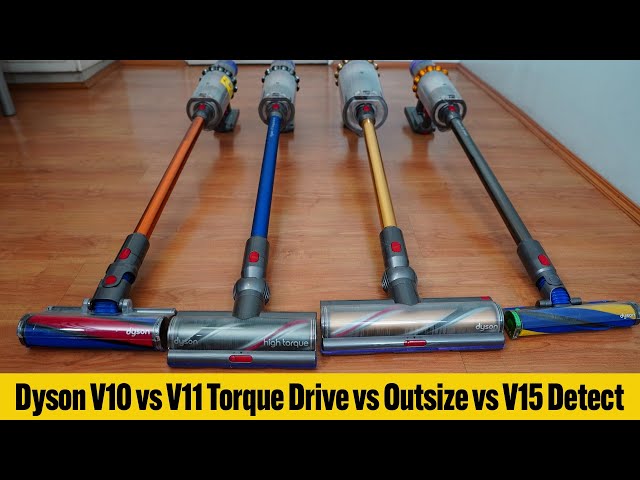 Dyson V15 Detect vs. Outsize vs. V11 Torque Drive vs. V10 Absolute Comparison