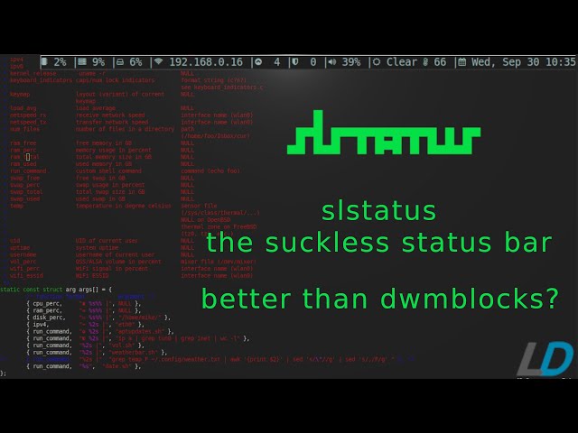 slstatus, the suckless status bar