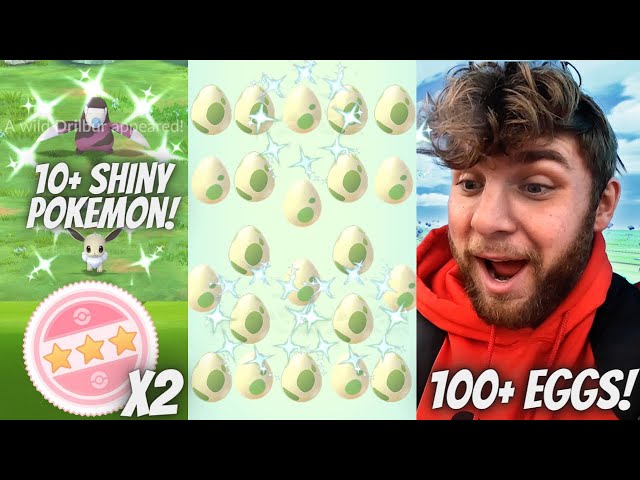 ✨I Hatched Over 100 Shiny Boosted Eggs Hatched This! 3 100 IV Pokemon and Shiny Drilbur CAUGHT!✨
