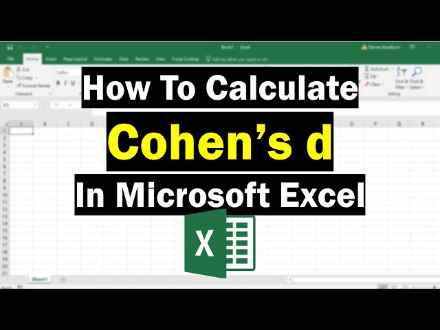 How To Calculate Cohen's d In Excel