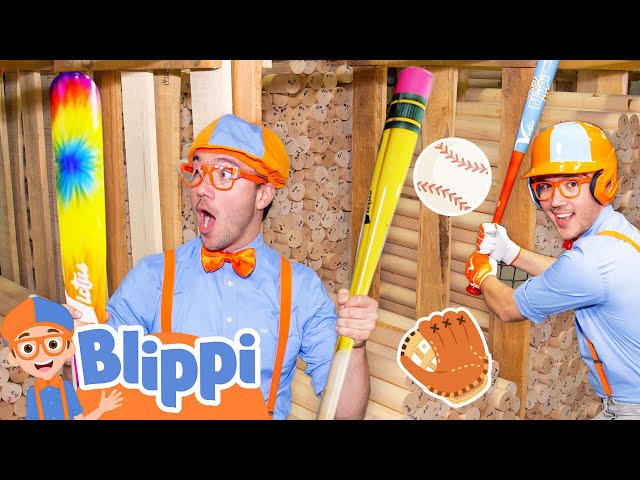 Blippi's Baseball Fun: Up to Bat Adventures | BRAND NEW Blippi - Educational Videos for Kids