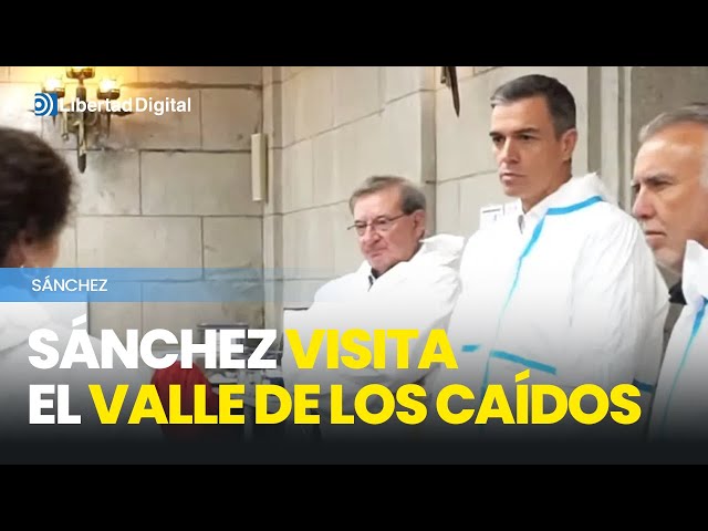 Sánchez se disfraza de forense para visitar el Valle de los Caídos