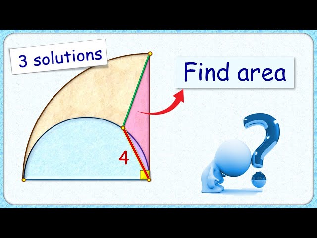 249) Semicircle in quadrant. Find area of red triangle.  | Math | Circle | CAT | GMAT | SAT | SSC |
