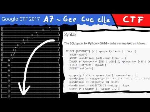Blind GQL injection and optimised binary search - A7 ~ Gee cue elle (misc) Google CTF 2017