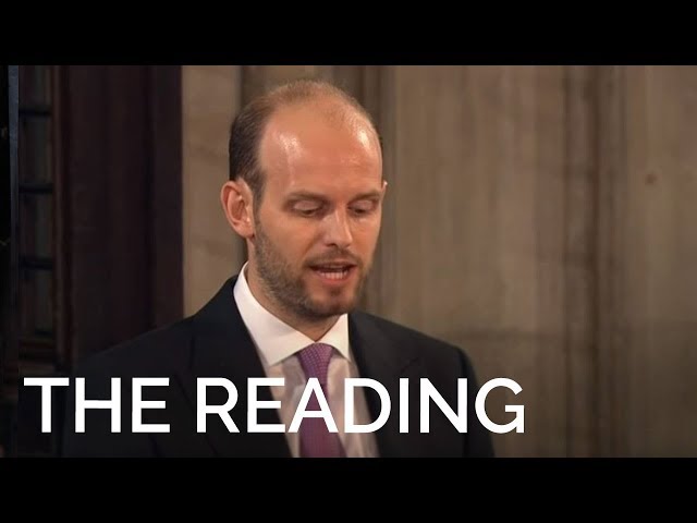 The Royal Wedding: Mr Charles Brooksbank gives a reading