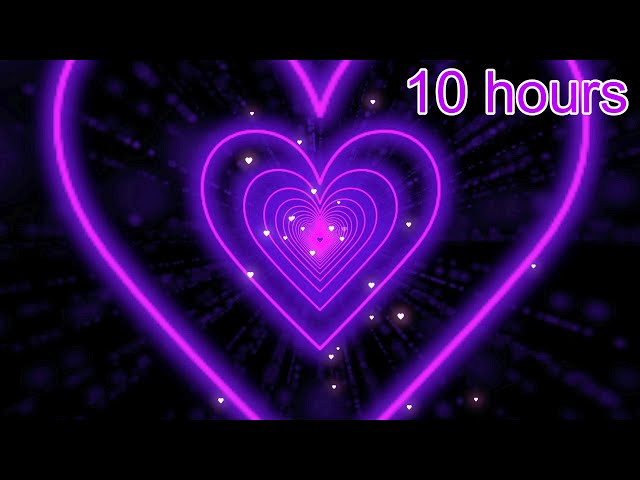 Heart Tunnel💜Heart Background ✨Neon Lights Love Heart Tunnel Background Video Loop Relaxing 10 hours