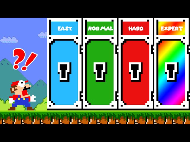 MARIO Adventure! Can Mario Escape Easy VS Normal VS Hard VS Expert Door Level? | ADN MARIO GAME