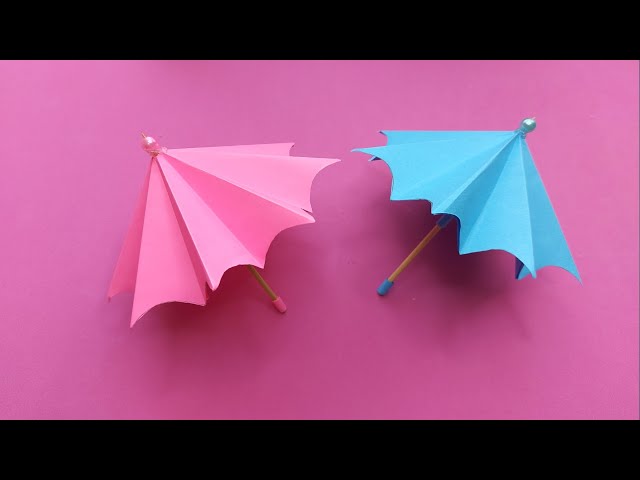 How to make paper Umbrella  that open and close | Easy paper crafts| DIY crafts easy| Paper Umbrella