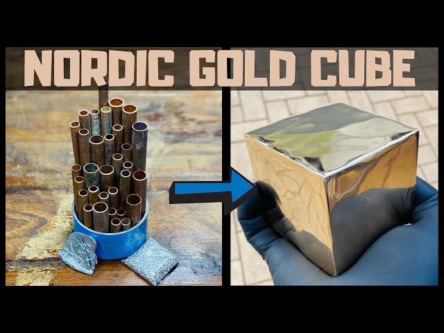 Nordic Gold Cube Casting - ASMR Metal Melting - Trash To Treasure - BigStackD - Copper  Zinc Tin Al