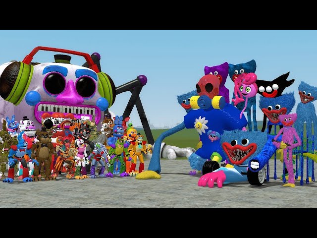 ALL FNAF SECURITY BREACH AND RAINBOW FRIENDS VS ALL HUGGY WUGGY in Garry's Mod!