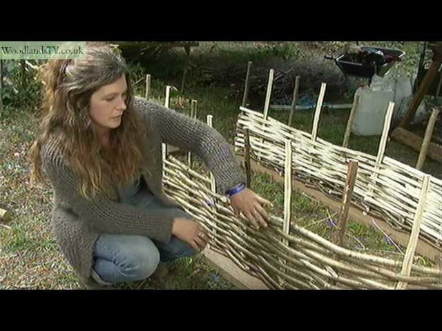 Making a rose arch from hazel rods
