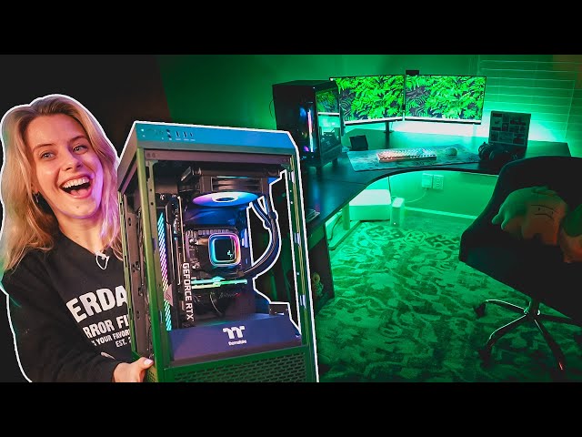SURPRISING MY SISTER WITH A GAMING SETUP / CUSTOM BUILD PC! 💚 | NoisyButters