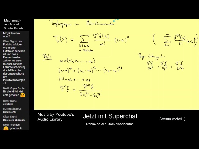 Mathematik Live Stream 11 - Allgemeine Fragen mit Superchat