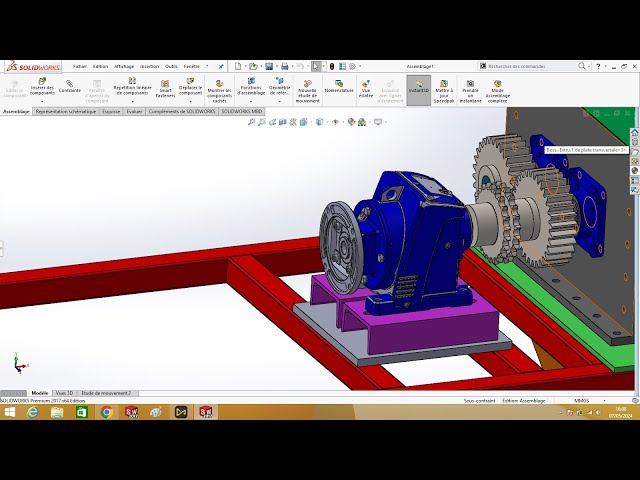 step 14: create the drive system, the sprocket , the gearbox and it's base #solidworks#cadtutorials