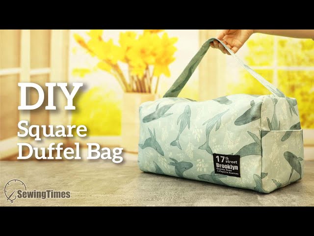 DIY Square Duffel Bag with Side Pockets | How to make a Travel Luggage Bag [sewingtimes]