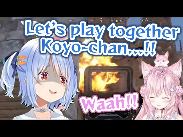 Rabbit vs Coyote: Pekora raiding Koyori's house with a big smile【RUST/Hololive Clip/EngSub】