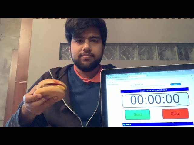 Eating a double cheese burger as fast as I can for hitting 800 subs