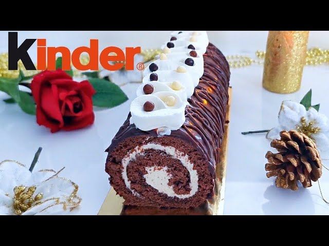 Best KINDER chocolate roll cake / Easy and foolproof recipe