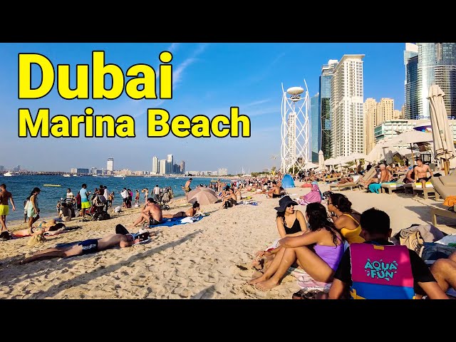 Dubai Marina Beach 🇦🇪 Dubai Best Beach 2024 (Full Tour)